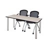 Kee Rectangle Tables > Training Tables > Kee Table & Chair Sets, 60 X 24 X 29, Wood|Metal|Fabric Top MT6024PLBPCM23BK